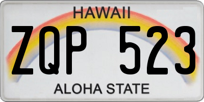 HI license plate ZQP523