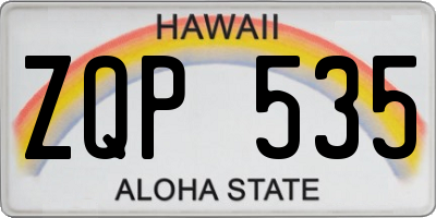HI license plate ZQP535