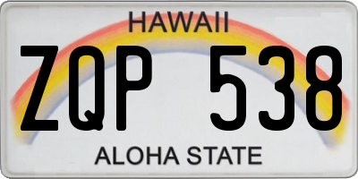 HI license plate ZQP538
