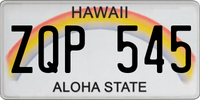 HI license plate ZQP545