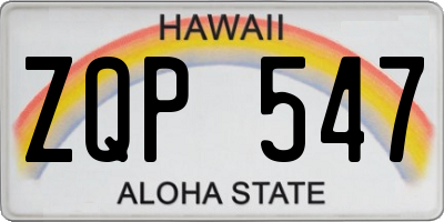 HI license plate ZQP547
