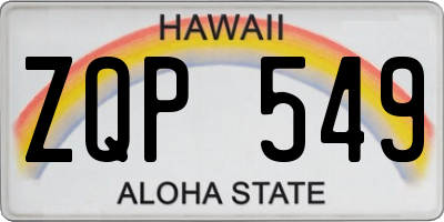 HI license plate ZQP549