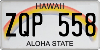 HI license plate ZQP558