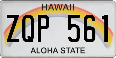 HI license plate ZQP561