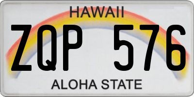 HI license plate ZQP576