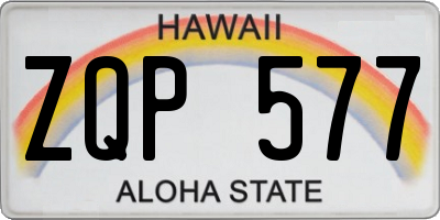 HI license plate ZQP577