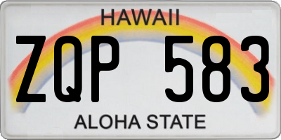 HI license plate ZQP583