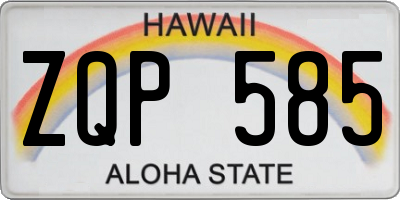 HI license plate ZQP585