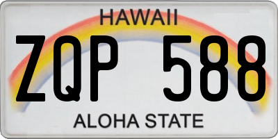 HI license plate ZQP588