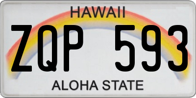 HI license plate ZQP593