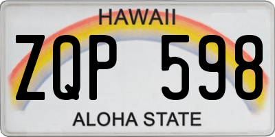 HI license plate ZQP598