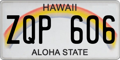 HI license plate ZQP606