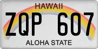 HI license plate ZQP607