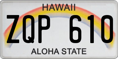 HI license plate ZQP610