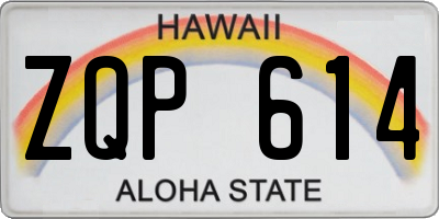 HI license plate ZQP614