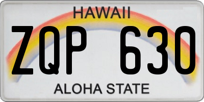 HI license plate ZQP630