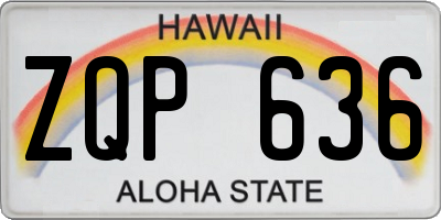 HI license plate ZQP636