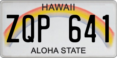 HI license plate ZQP641