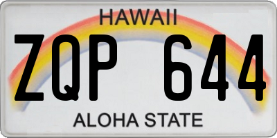HI license plate ZQP644