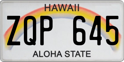 HI license plate ZQP645