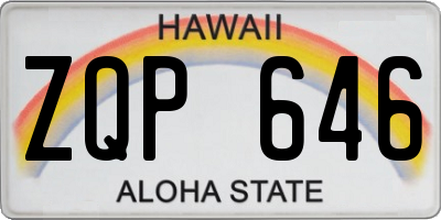 HI license plate ZQP646