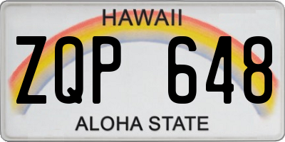 HI license plate ZQP648