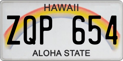 HI license plate ZQP654