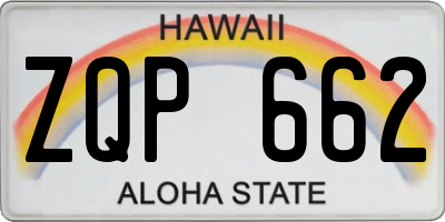 HI license plate ZQP662