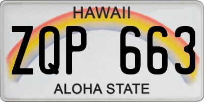HI license plate ZQP663
