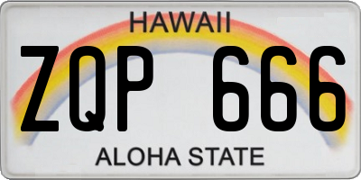 HI license plate ZQP666