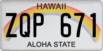 HI license plate ZQP671