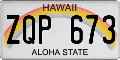 HI license plate ZQP673