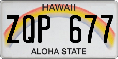 HI license plate ZQP677