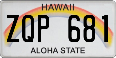 HI license plate ZQP681