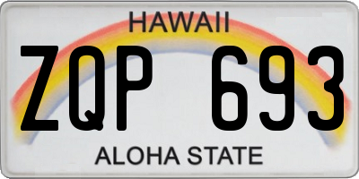 HI license plate ZQP693