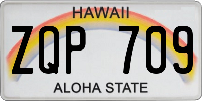HI license plate ZQP709