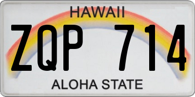 HI license plate ZQP714