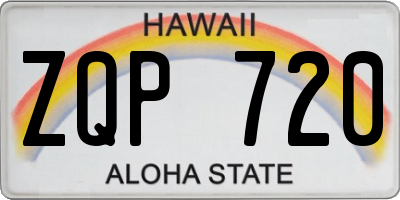 HI license plate ZQP720