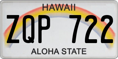 HI license plate ZQP722