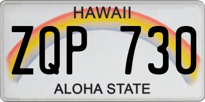 HI license plate ZQP730