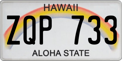 HI license plate ZQP733