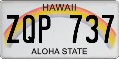 HI license plate ZQP737