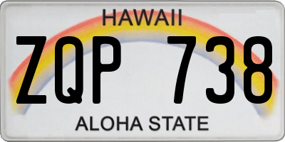HI license plate ZQP738