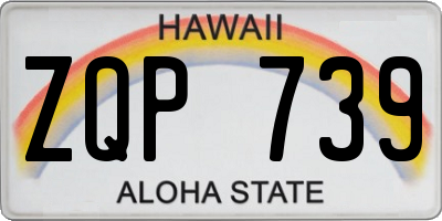 HI license plate ZQP739