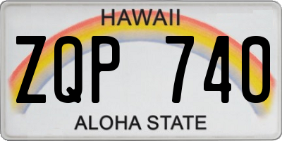 HI license plate ZQP740