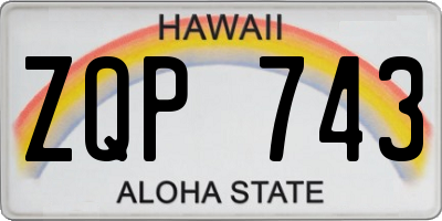 HI license plate ZQP743