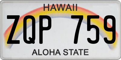 HI license plate ZQP759
