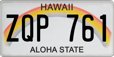 HI license plate ZQP761