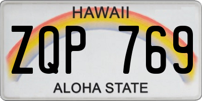 HI license plate ZQP769