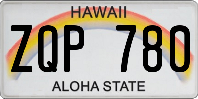 HI license plate ZQP780